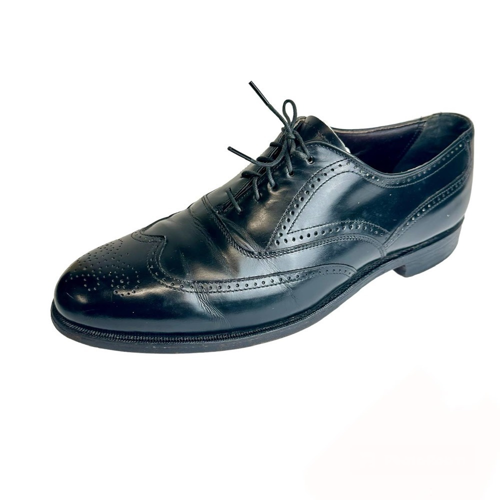 Hanover MasterFlex Dress Shoes Men’s sz. 10 Black Wingtip Oxford‎ Leather